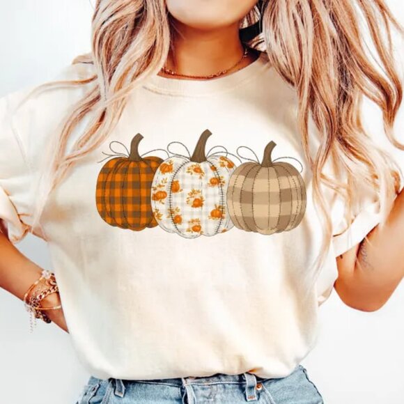 Tops - Fall Pumpkin Shirt, Halloween Pumpkin Tee, Graphic Pumpkin Season Shirt